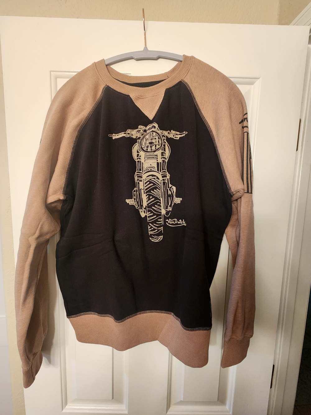 Von Dutch Black & Tan Motorcycle Crewneck Sweatshirt